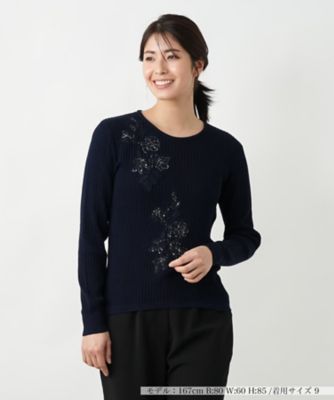 Leilian (Women)/レリアン フラワーモチーフニット【CORSINI & PROTI】