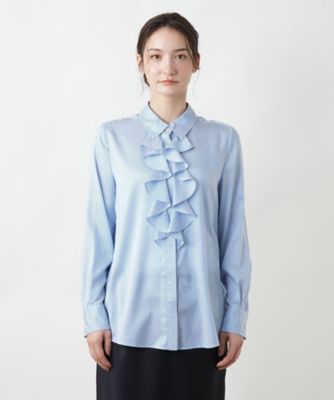 【美品】レリアン 洗える ゆったり フリル ブラウス 日本製 ブラウン 美品】レリアン 洗える ゆったり フリル ブラウス 日本製