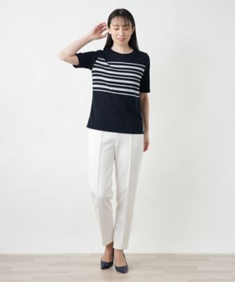 ラメボーダーニット【ＲＯＣＨＡＳ　Ｐｒｅｍｉｅｒｅ】