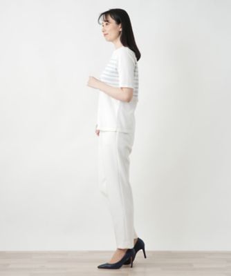 ラメボーダーニット【ＲＯＣＨＡＳ　Ｐｒｅｍｉｅｒｅ】