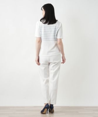 ラメボーダーニット【ＲＯＣＨＡＳ　Ｐｒｅｍｉｅｒｅ】