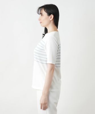 ラメボーダーニット【ＲＯＣＨＡＳ　Ｐｒｅｍｉｅｒｅ】
