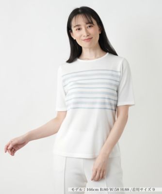 ラメボーダーニット【ＲＯＣＨＡＳ　Ｐｒｅｍｉｅｒｅ】
