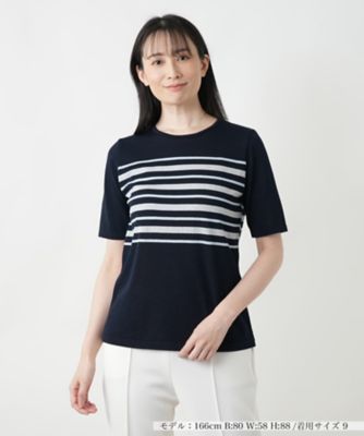 ＜Leilian (Women)＞ラメボーダーニット【ＲＯＣＨＡＳ　Ｐｒｅｍｉｅｒｅ】