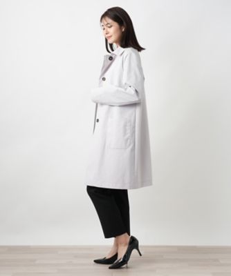 美品✨Leilian ステンカラーコート シルク 比翼 裏地チェック 日本製 美品✨Leilian ステンカラーコート シルク 比翼 裏地チェック 日本製