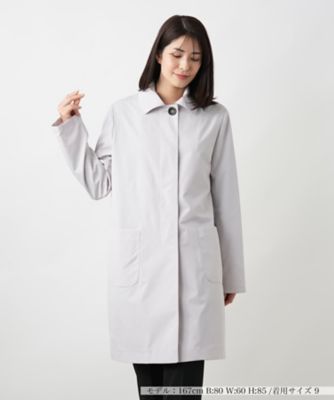 美品✨Leilian ステンカラーコート シルク 比翼 裏地チェック 日本製 ステンカラーコート | Leilian (Women)/レリアン | 三越伊勢丹