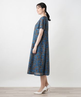 フラワー柄フレアワンピース【Ｌｅｉｌｉａｎ　ＷＨＩＴＥ　ＬＡＢＥＬ】