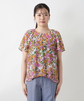 フラワープリントブラウス【Ｌｅｉｌｉａｎ　ＷＨＩＴＥ　ＬＡＢＥＬ】