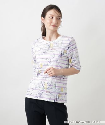 ＜Leilian (Women)＞プリントＴシャツ【Ｌｅｉｌｉａｎ　ＷＨＩＴＥ　ＬＡＢＥＬ】