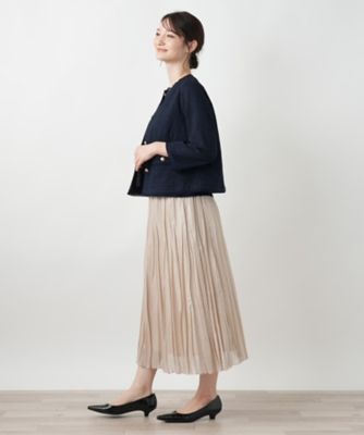 極美品☆レリアン☆高級9分袖ウール混ノーカラーコート&スカートスーツL-LL灰茶 コート | レリアン公式オンラインストア
