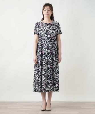 プリントフレアワンピース【ＭＵＳＥ　ＢＹ　ＲＯＣＨＡＳ　Ｐｒｅｍｉｅｒｅ】