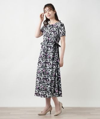 プリントフレアワンピース【ＭＵＳＥ　ＢＹ　ＲＯＣＨＡＳ　Ｐｒｅｍｉｅｒｅ】
