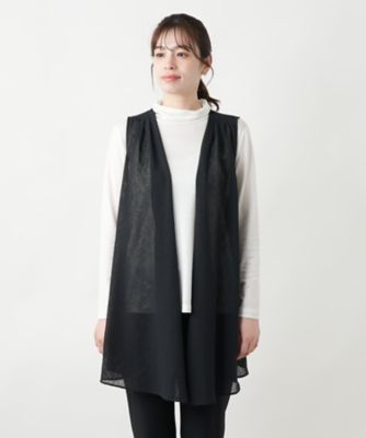 【極美品】レリアン　Leilian ボアロングベスト　ムートン 現行 ロングニットベスト【MUSE BY ROCHAS