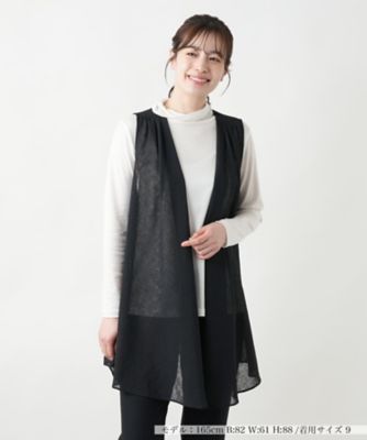 ＜Leilian (Women)＞ロングニットベスト【ＭＵＳＥ　ＢＹ　ＲＯＣＨＡＳ　Ｐｒｅｍｉｅｒｅ】