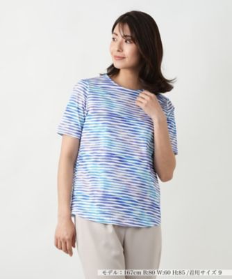 ＜Leilian (Women)＞プリントクルーネックカットソー【ＭＵＳＥ　ＢＹ　ＲＯＣＨＡＳ　Ｐｒｅｍｉｅｒｅ】