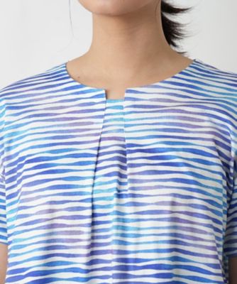 Leilian / レリアン プリント変形ネックカットソー【MUSE BY ROCHAS Premiere】 プリント変形ネックカットソー【MUSE BY ROCHAS Premiere