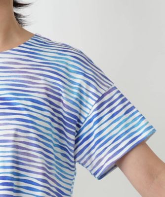 Leilian / レリアン プリント変形ネックカットソー【MUSE BY ROCHAS Premiere】 プリント変形ネックカットソー【MUSE BY ROCHAS Premiere