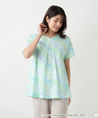 Leilian / レリアン プリント変形ネックカットソー【MUSE BY ROCHAS Premiere】 プリント変形ネックカットソー【MUSE BY ROCHAS Premiere