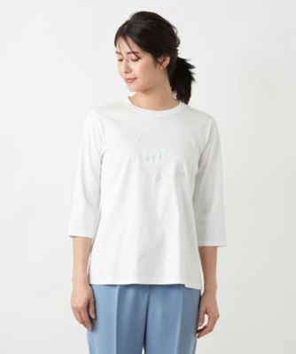 刺繍クルーネックカットソー【ＭＵＳＥ　ＢＹ　ＲＯＣＨＡＳ　Ｐｒｅｍｉｅｒｅ】