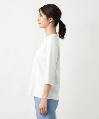 刺繍クルーネックカットソー【ＭＵＳＥ　ＢＹ　ＲＯＣＨＡＳ　Ｐｒｅｍｉｅｒｅ】