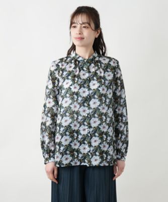Leilian 日本製 プリントバンドカラーブラウス 17＋ プリントバンドカラーブラウス | Leilian (Women)/レリアン | 三越