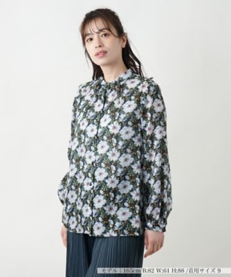 Leilian / レリアン プリントバンドカラーブラウス プリントバンドカラーブラウス | Leilian (Women)/レリアン
