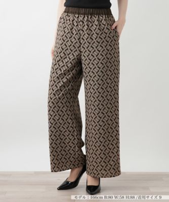 ＜Leilian (Women)＞幾何学柄ワイドパンツ【Ｌｅｉｌｉａｎ　ＷＨＩＴＥ　ＬＡＢＥＬ】