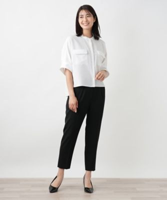 比翼バンドカラーブラウス【Ｌｅｉｌｉａｎ　ＷＨＩＴＥ　ＬＡＢＥＬ】