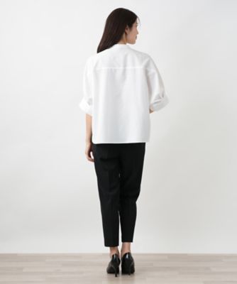 比翼バンドカラーブラウス【Ｌｅｉｌｉａｎ　ＷＨＩＴＥ　ＬＡＢＥＬ】