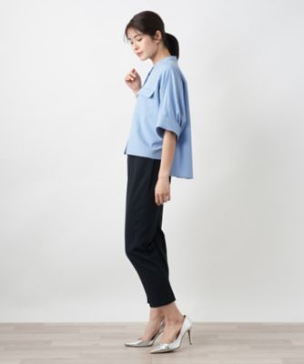 比翼バンドカラーブラウス【Ｌｅｉｌｉａｎ　ＷＨＩＴＥ　ＬＡＢＥＬ】