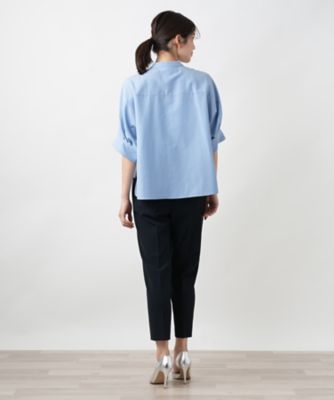 比翼バンドカラーブラウス【Ｌｅｉｌｉａｎ　ＷＨＩＴＥ　ＬＡＢＥＬ】