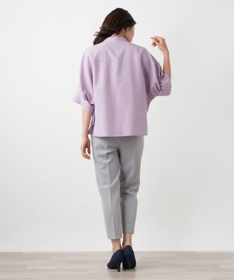 比翼バンドカラーブラウス【Ｌｅｉｌｉａｎ　ＷＨＩＴＥ　ＬＡＢＥＬ】