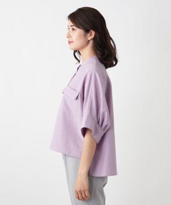 比翼バンドカラーブラウス【Ｌｅｉｌｉａｎ　ＷＨＩＴＥ　ＬＡＢＥＬ】