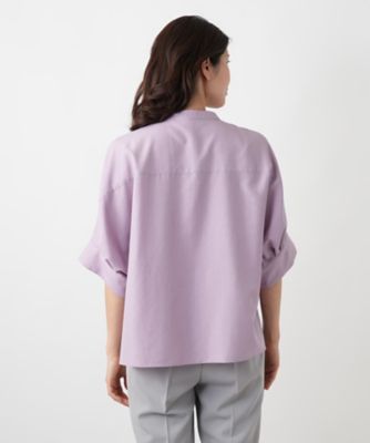 比翼バンドカラーブラウス【Ｌｅｉｌｉａｎ　ＷＨＩＴＥ　ＬＡＢＥＬ】