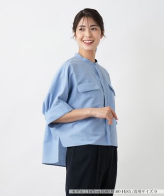 比翼バンドカラーブラウス【Ｌｅｉｌｉａｎ　ＷＨＩＴＥ　ＬＡＢＥＬ】