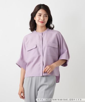 ＜Leilian (Women)＞比翼バンドカラーブラウス【Ｌｅｉｌｉａｎ　ＷＨＩＴＥ　ＬＡＢＥＬ】