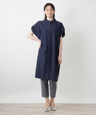 バンドカラーチュニックブラウス【Ｌｅｉｌｉａｎ　ＷＨＩＴＥ　ＬＡＢＥＬ】
