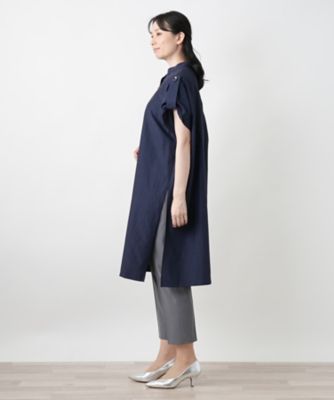 バンドカラーチュニックブラウス【Ｌｅｉｌｉａｎ　ＷＨＩＴＥ　ＬＡＢＥＬ】