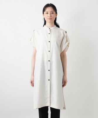 バンドカラーチュニックブラウス【Ｌｅｉｌｉａｎ　ＷＨＩＴＥ　ＬＡＢＥＬ】