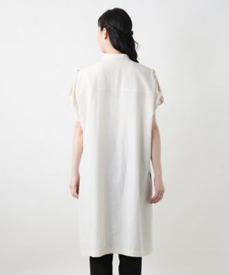バンドカラーチュニックブラウス【Ｌｅｉｌｉａｎ　ＷＨＩＴＥ　ＬＡＢＥＬ】