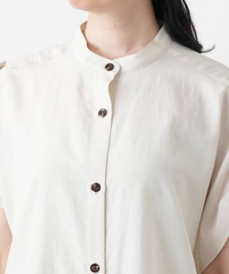 バンドカラーチュニックブラウス【Ｌｅｉｌｉａｎ　ＷＨＩＴＥ　ＬＡＢＥＬ】