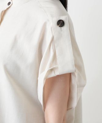 バンドカラーチュニックブラウス【Ｌｅｉｌｉａｎ　ＷＨＩＴＥ　ＬＡＢＥＬ】
