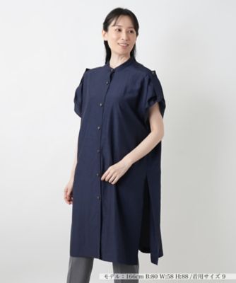 ＜Leilian (Women)＞バンドカラーチュニックブラウス【Ｌｅｉｌｉａｎ　ＷＨＩＴＥ　ＬＡＢＥＬ】