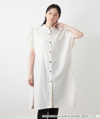 バンドカラーチュニックブラウス【Ｌｅｉｌｉａｎ　ＷＨＩＴＥ　ＬＡＢＥＬ】