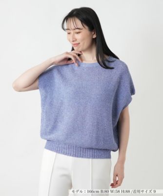 ＜Leilian (Women)＞ラメニットベスト【Ｌｅｉｌｉａｎ　ＷＨＩＴＥ　ＬＡＢＥＬ】