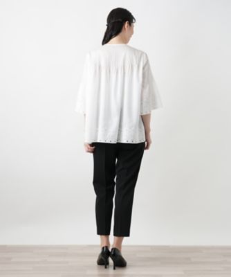 カットワーク刺繍ブラウス【Ｌｅｉｌｉａｎ　ＷＨＩＴＥ　ＬＡＢＥＬ】