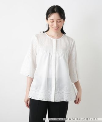 カットワーク刺繍ブラウス【Ｌｅｉｌｉａｎ　ＷＨＩＴＥ　ＬＡＢＥＬ】