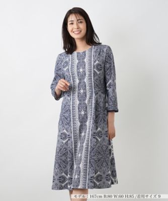 ＜Leilian (Women)＞ペイズリーフレアワンピース【Ｌｅｉｌｉａｎ　ＷＨＩＴＥ　ＬＡＢＥＬ】