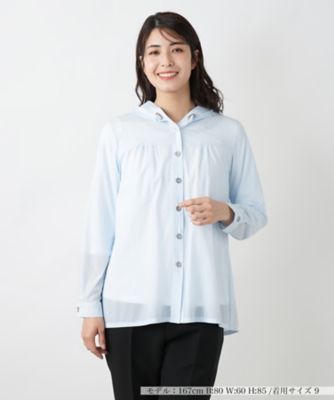 ＜Leilian (Women)＞フーデッドブラウス【Ｌｅｉｌｉａｎ　ＷＨＩＴＥ　ＬＡＢＥＬ】