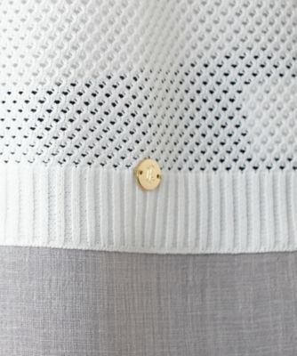 異素材切替クルーネックニット